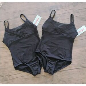 Cat & Jack Girls Black Dance Leotards Lot of‎ 2 Size S 6/6X NWT  Ballet